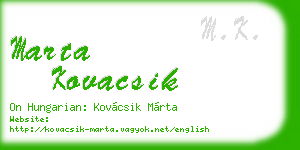 marta kovacsik business card